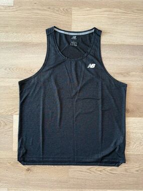 New Balance Black Men's Athletic Tank Top with White Logo